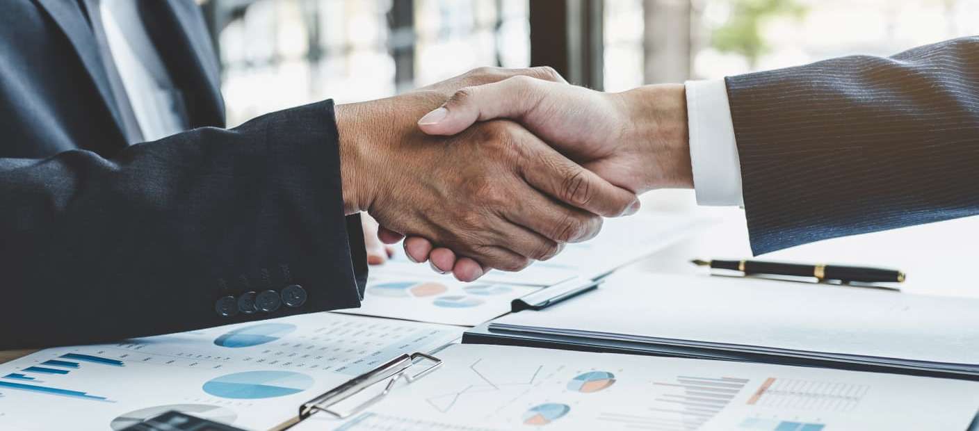 Two men shaking hands